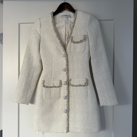 Self-Portrait White Tweed Dress - Picture 2 of 15